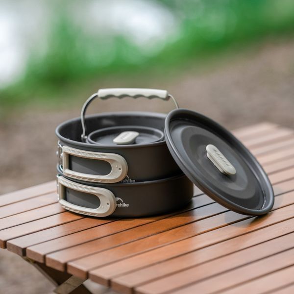 Набір посуду (2 каструлі, чайник, сковорідка) Naturehike CNK2450CF010, алюміній 6976507663281 фото