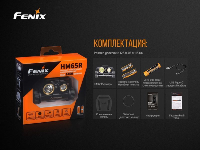 Фонарь налобный Fenix ​​HM65R HM65R фото