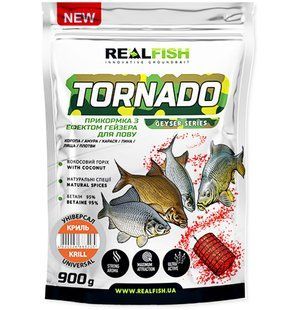 Прикормка REAL FISH гейзер Tornado Універсал КРИЛЬ 0,9 кг Tornado KRILL фото