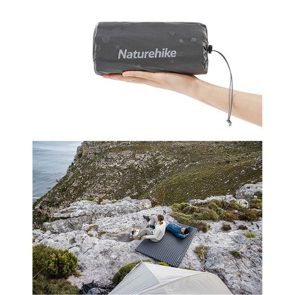 Матрац туристичний надувний одномісний Naturehike CNH22DZ018, надлегкий, 183x64x7 см, чорний, для туризму із мішком для надування 6975641888567 фото