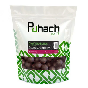 Вареные бойлы Puhach Baits Premium Shelf Life Boilies 24 mm 1 kg - Squid Сranberry (Кальмар/Клюква) PUBOILS007 фото