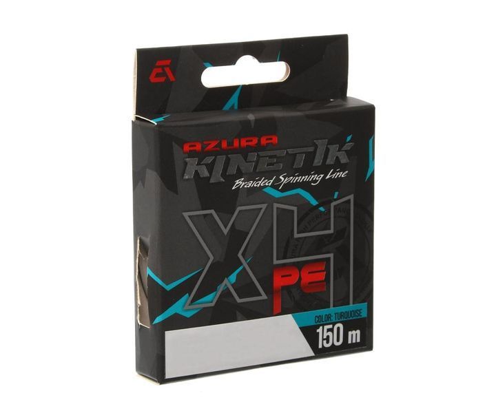 Шнур Azura Kinetik X4 Turquoise 150м #0.6 0.128мм KX4-06 фото