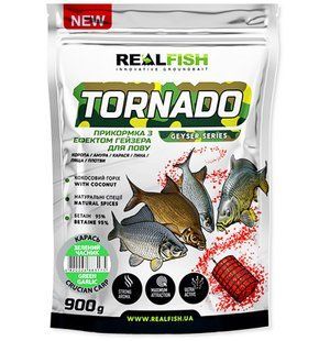 Прикормка REAL FISH гейзер Tornado Карась ЗЕЛЕНИЙ ЧАСНИК 0,9 кг Tornado GG фото