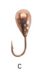 Мормишка вольфрамова Fishing ROI Крапля з отвором 2,5mm copper 400-12-25-C фото