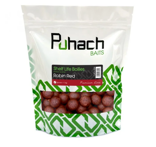 Вареные бойлы Puhach Baits Premium Line Shelf Life Boilies 24 мм 1 кг - Robin Red PUBOILS026 фото