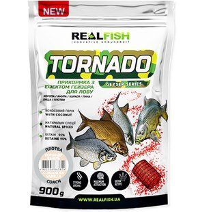Прикормка REAL FISH гейзер Tornado Плотва КОРІАНДР-ВАНІЛЬ 0,9 кг Tornado KRN VNL фото