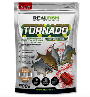 Прикормка REALFISH Торнадо Плотва Коріандр - Ваніль 0,9кг Tornado PK фото