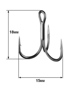 Тройной крючок Black Chrome PM36 №6 (поштучно) PM36H032 фото