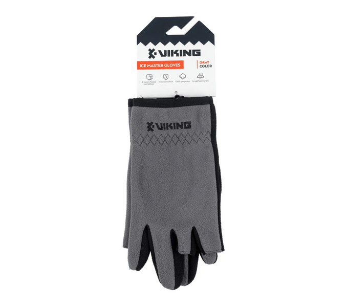 Рукавички Viking Fishing Ice Master Gloves L (fleece) 3 cut finger Grey-graphite 19190564 фото