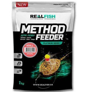 Прикормка для риболовлі REAL FISH Метод КРІЛЬ, 0,8 кг Метод КРИЛЬ фото