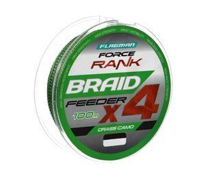 Шнур Flagman Force Rank Feeder Braid Х4 Grass Camo 100м 0.20мм FRFB100-020 фото