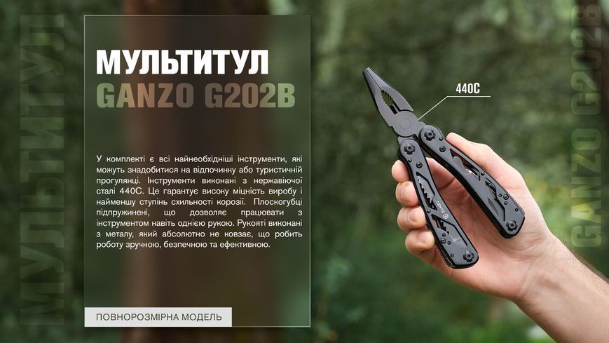 Мультитул Multi Tool Ganzo G202B G202B фото