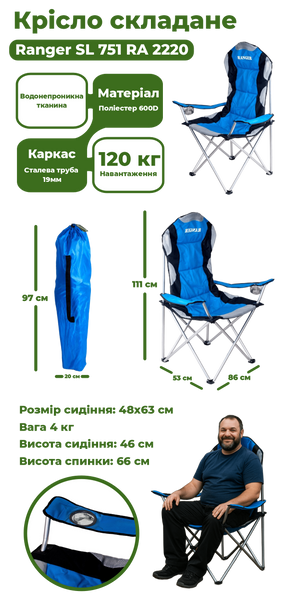 Кресло складное Ranger SL 751 (Арт. RA 2220) RA 2220 фото