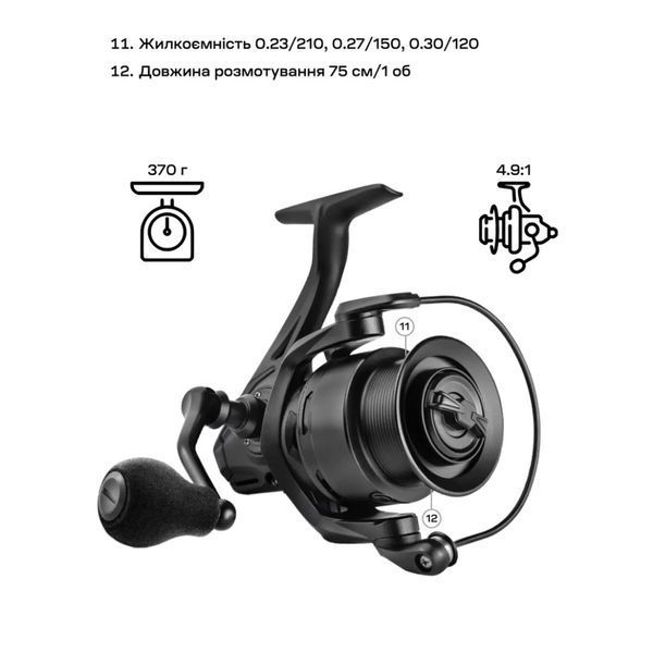 Котушка Brain Scout SE-B 4000S 8+1BB 4.9:1 Black 1858.46.40 фото