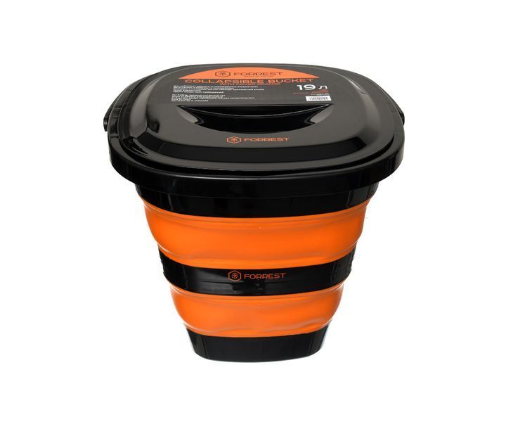 Ведро силиконовое с крышкой Forrest Collapsible Bucket with cover 19л FCB19O-C фото