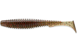 Виброхвост Fishup U-Shad 3" #045 Green Pumpkin/Red & Black (ПОШТУЧНО) 10023121 фото