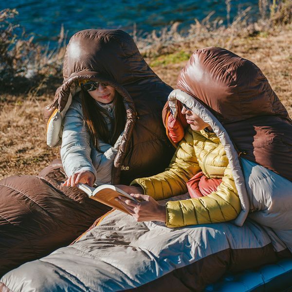 Спальник з натуральним пухом Naturehike Snowbird CNK2550WS014, p-р L, темно-коричневий 400 г 6927595784396 фото