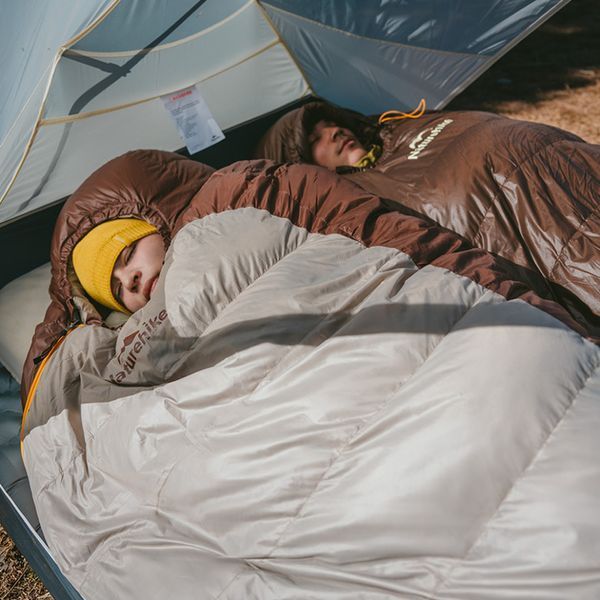 Спальник з натуральним пухом Naturehike Snowbird CNK2550WS014, p-р L, темно-коричневий 400 г 6927595784396 фото