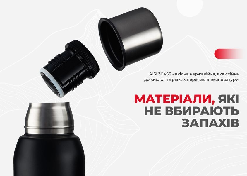 Термос Naturehike Q-9H NH19SJ010, 304 сталь, 1.0 л, черный 6927595740248 фото