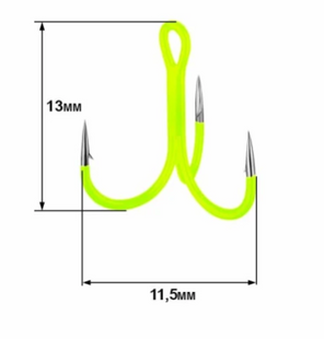 Тройной крючок Light-greenUV PM36 №10 (поштучно)  UV36H054 фото
