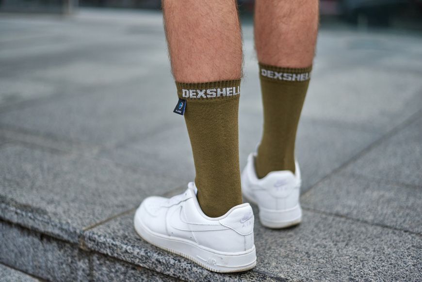 Шкарпетки водонепроникні Dexshell Ultra Thin Crew OG, р-р L, хакі DS683OGL фото