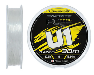 Флюорокорбон Favorite U1 FC 30m #8.0/0.47mm 30.5lb/13.84kg 1693.12.20		 фото