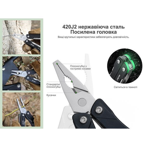 Мультитул NexTool Mini Sailor Pliers S11 блакитний NE20156B фото