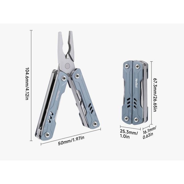 Мультитул NexTool Mini Sailor Pliers S11 блакитний NE20156B фото