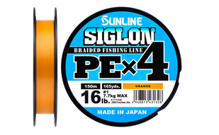 Шнур Sunline Siglon PE x4 150м #0.6/0.132мм 10lb/ 4.5кг (помаранчевий)) 3200107005 фото