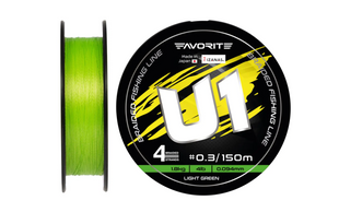 Шнур Favorite U1 PE 4x 150m (light green) #0.3/0.094mm 4lb/1.8kg 1693.11.52 фото