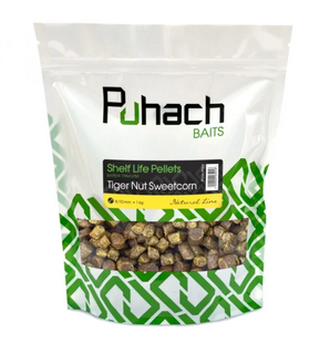 Варені гранули Puhach Baits Natural Line Shelf Life Pellets 4.5/6 mm 1 kg - Tiger Nut Sweetcorn (Тигровий горіх/Кукурудза) PUSLP001 фото