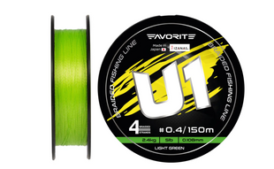Шнур Favorite U1 PE 4x 150m (light green) #0.4/0.108mm 5lb/2.4kg 1693.11.53 фото