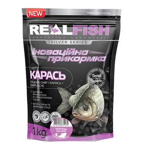 Прикормка для риболовлі REAL FISH Карась ЧЕБРЕЦЬ-ЧАСНИК, 1 кг Карась Часник-Чебрець фото