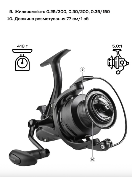 Котушка Brain Classic Carp Baitrunner 4000 4+1BB 18584533 фото