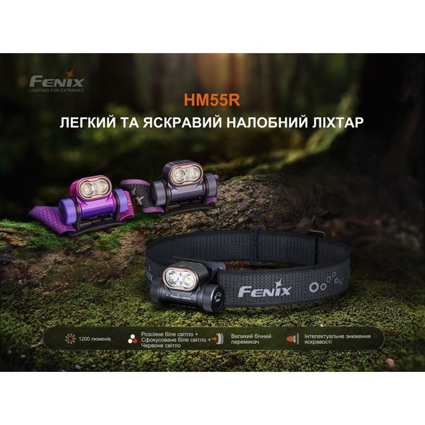 Ліхтар налобний Fenix HM55R, фіолетовий HM55Rprl фото