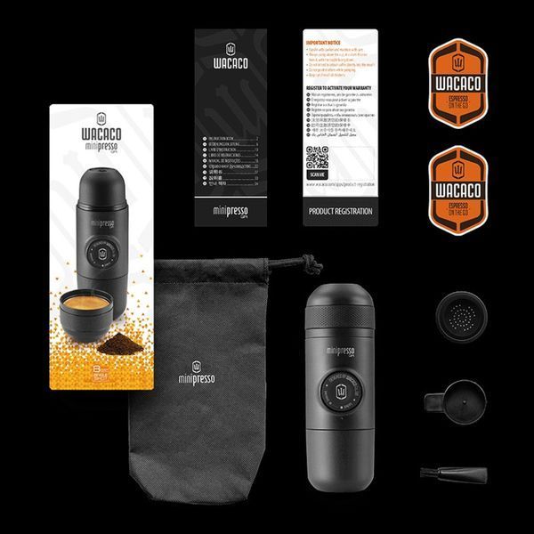 Портативная эспрессо-кофеварка Wacaco Minipresso GR, механическая, для молотого кофе WMINIGR фото