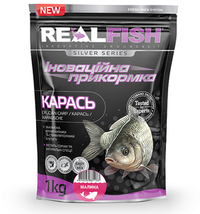 Прикормка для риболовлі REAL FISH Карась МАЛИНА, 1кг Карась Малина фото
