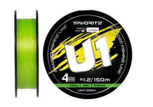 Шнур Favorite U1 PE 4x 150m (light green) #1.2/0.191mm 16lb/7.2kg 1693.11.58 фото
