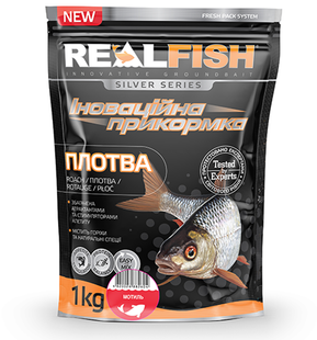 Прикормка для риболовлі REAL FISH Плотва МОТИЛЬ, 1 кг Плотва Мотиль фото