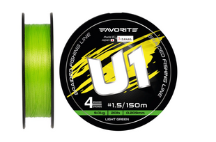 Шнур Favorite U1 PE 4x 150m (light green) #1.5/0.209mm 20lb/9.0kg 1693.11.59 фото