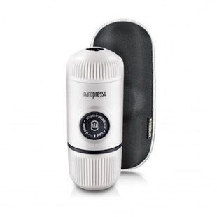 Портативная эспрессо-кофеварка Wacaco Nanopresso белая с чехлом, механическая, для молотого кофе WNANOWH фото