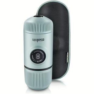 Портативная эспрессо-кофеварка Wacaco Nanopresso голубая с чехлом, механическая, для молотого кофе WNANOBLUE фото