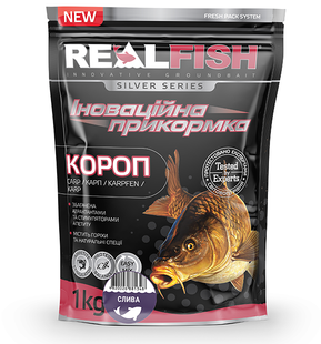 Прикормка для риболовлі REAL FISH Короп СЛИВА, 1 кг Короп Слива фото