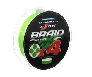 Шнур Flagman Squadron Flow Feeder Braid X4 Fluo Green 150м 0.12мм SQFLB150-012 фото