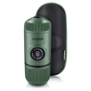 Портативная эспрессо-кофеварка Wacaco Nanopresso зеленая с чехлом, механическая, для молотого кофе WNANOGREEN фото