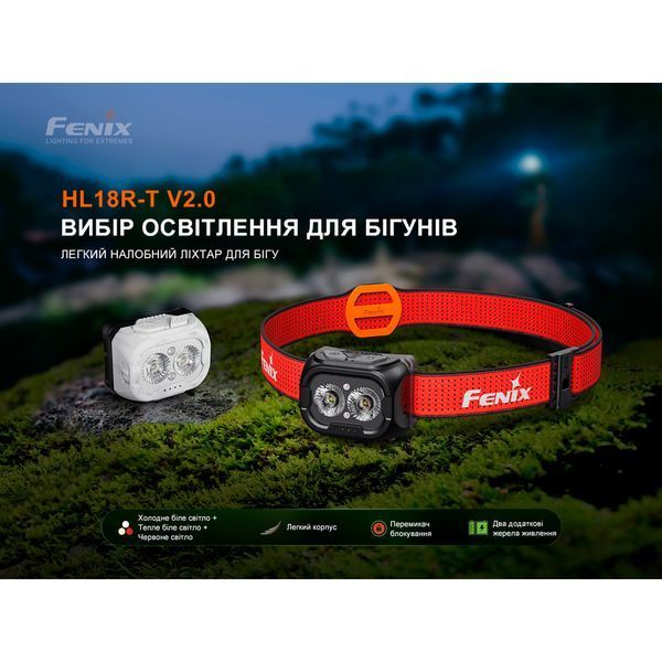 Ліхтар налобний Fenix HL18R-T V2.0 чорний HL18RT20BL фото
