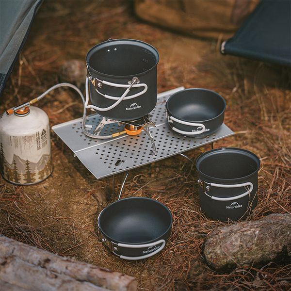 Набор посуды (2 кастрюли, 2 крышки) Naturehike NH18T018-G, алюминий 6927595785515 фото