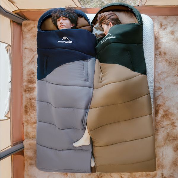 Спальник с капюшоном Naturehike Sunny Day PL02 U450 CNK2550WS028, (3,9&deg;C), правый, коричнево-зеленый 6977465868435 фото