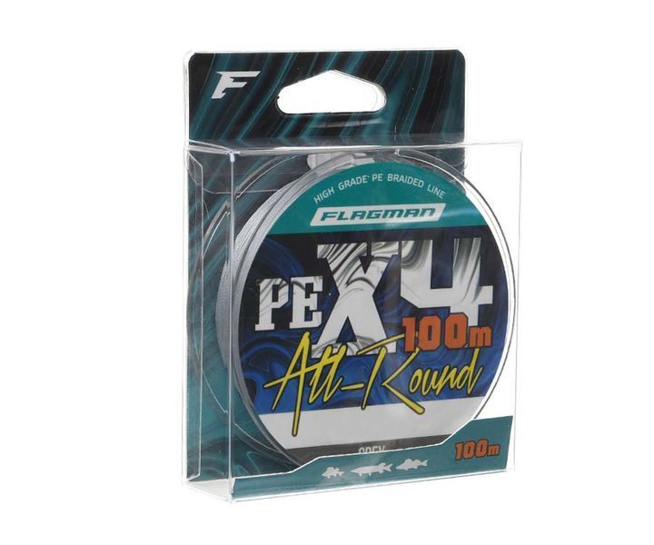 Шнур Flagman All-Round PE X-4 100м 0.14мм Grey X4A1-014 фото