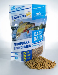 PELLETS, SWEETCORN, Розчинні, 6мм PELLETS-SWEETCORN-Розчинні-6мм-1кг фото